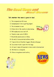 English worksheet: Have you heard about the news?