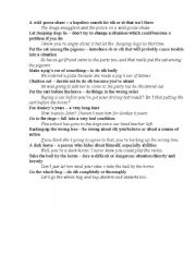 English Worksheet: Ideoms