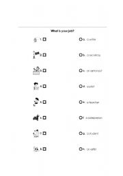 English Worksheet: wHAT IS YOUR JOB?