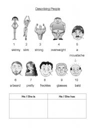 English Worksheet: Describe physical appearance