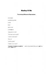 English Worksheet: Marley and me movie activity