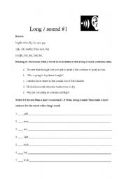 English Worksheet: Long vowels: i