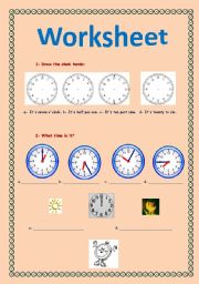 English worksheet: The time