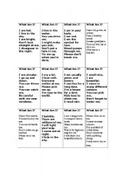 English Worksheet: what am I ? Puzzles