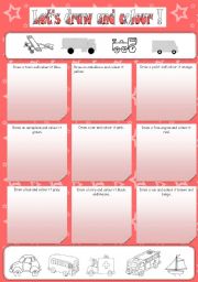 English Worksheet: DRAW AND COLOUR