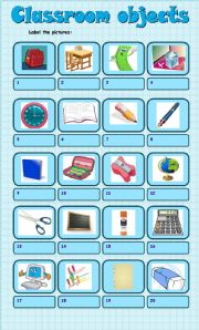 English Worksheet: Classroom objects