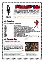 English Worksheet: Thriller - Michael Jackson