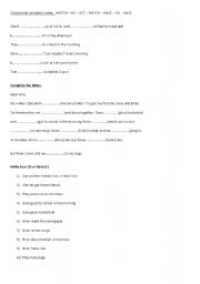 English worksheet: SIMPLE PRESENT