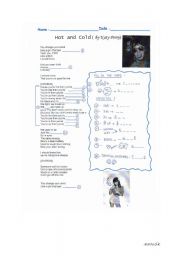 English Worksheet: Opposites song