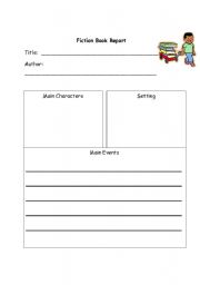 English worksheet: Fiction book report 2