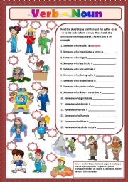 English Worksheet: VERB - NOUN