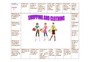 English Worksheet: BOARD GAME - SHOPPING AND CLOTHING (Answer key included)