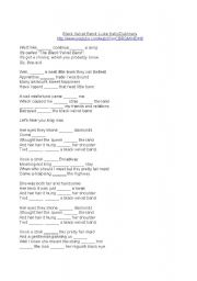 English Worksheet: Black Velvet Band Prepositions Cloze