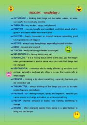 English Worksheet: Moods - vovabulary part 1