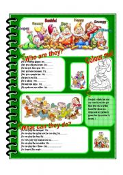 English Worksheet: Describe the seven dwarfs!