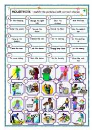 Housework matching activity - 20 chores