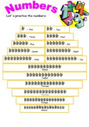 Numbers from 1 to sixteen