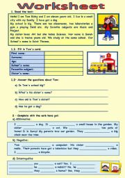 English Worksheet: Tom