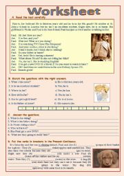 English Worksheet: Joe