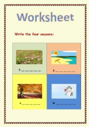 English worksheet: Four Seasons