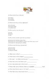 English Worksheet: Toy Story 3- Quiz