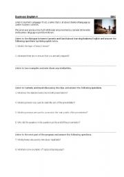 English Worksheet: Business English from the BBC, Part 4