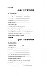 English worksheet: Days of the week and school subjects