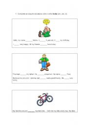 English Worksheet: Verb To Be