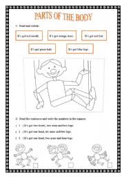 English Worksheet: Parts of the body 