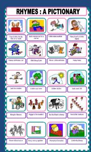 English Worksheet:  RHYMES Picture and Rhyme Identification.