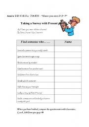 English worksheet: Have you ever