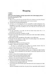 English Worksheet: Shopping/ Buying and selling