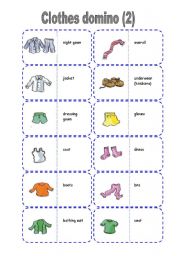 English Worksheet: Clothes domino (2/2)