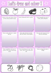 English worksheet: LETS DRAW AND COLOUR 2