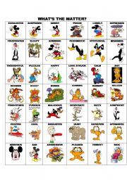 English Worksheet: CARTOONS/FEELINGS PICTIONARY