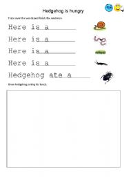 English worksheet: Hedgehog is hungry