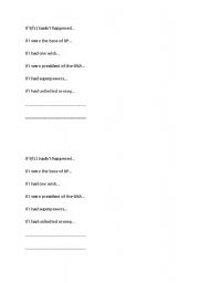 English worksheet: 2nd conditional prompts
