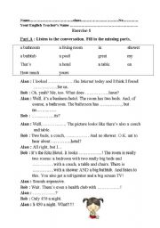 English Worksheet: conversation about hotel
