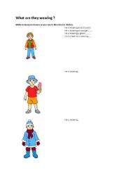 English Worksheet: What are they wearing?