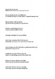 English Worksheet: Song: Havent Met You Yet by Michael Buble 