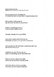 English worksheet: Song: Havent Met You Yet by Michael Buble 