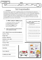 English Worksheet: text comprehension