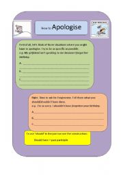 English Worksheet: How to Apologise