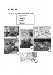 English worksheet: My house