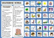 English Worksheet: DESCRIBING WORDS