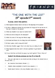 English Worksheet: Video Session - Friends Episode: 