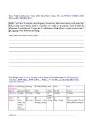 English Worksheet: Simple Present- routines