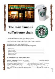 STARBUCKS text-based activity (fully editable, answer key included)