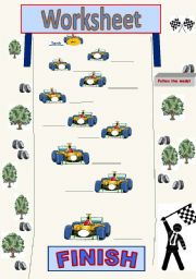 English Worksheet: Racing cars.