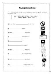 English Worksheet: Giving instructions